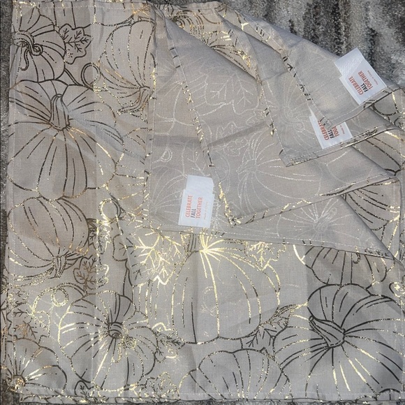 Gold and Gray Floral Fabric - Picture 3 of 4